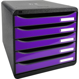 Exacompta Big-Box+ Skuffekabinet, sort/g. lilla