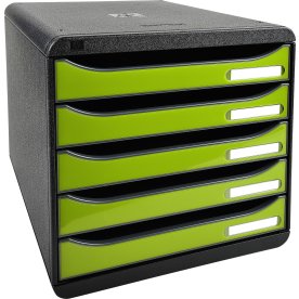 Exacompta Big-Box+ Skuffekabinet, sort/g. lysegrøn