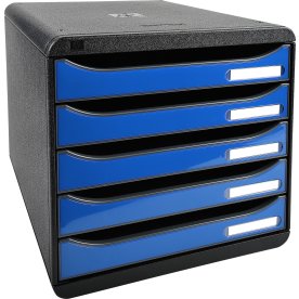 Exacompta Big-Box+ Skuffekabinet, sort/g. isblå