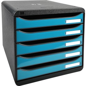 Exacompta Big-Box+ Skuffekabinet, sort/g. turkis
