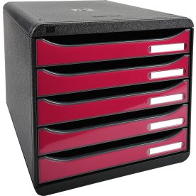 Exacompta Big-Box+ Skuffekabinet, sort/g. hindbær