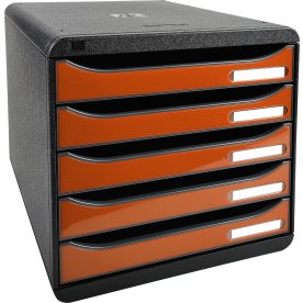 Exacompta Big-Box+ Skuffekabinet, sort/g. orange