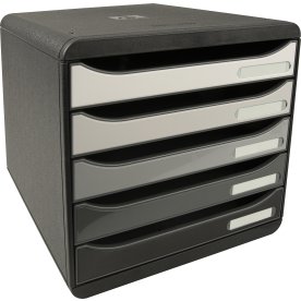 Exacompta Big-Box+ Skuffekabinet, sort/grå