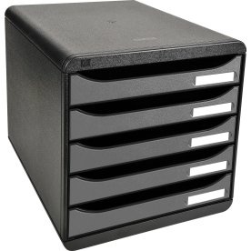 Exacompta Big-Box+ Skuffekabinet, sort/sølv