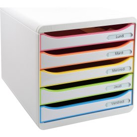 Exacompta Big-Box+ Skuffekabinet, hvid/harlequin