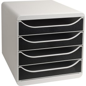 Exacompta Big-Box Skuffekabinet, 4, grå/sort
