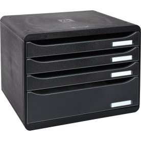 Exacompta Big-Box+ Skuffekabinet, H, 4, sort