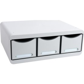 Exacompta Toolbox Skuffekabinet, 3, lysegrå