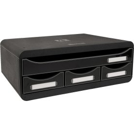 Exacompta Toolbox Skuffekabinet, 4, sort/g. sort