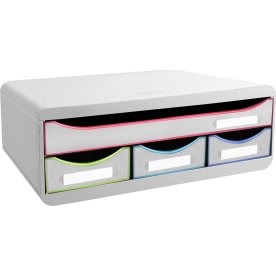 Exacompta Toolbox Skuffekabinet, 4, hvid/harlequin