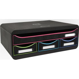 Exacompta Toolbox Skuffekabinet, 4, sort/harlequin