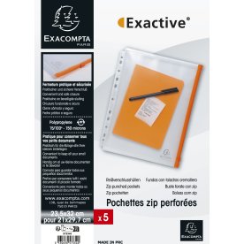 Exacompta Exactive Lynlåslommer, A4, 5 stk.