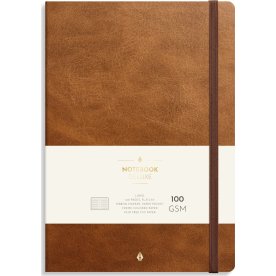 Burde Deluxe Notesbog, B5, linjeret, brown