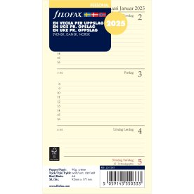 Filofax 2025 Refill | Personal | Uge | Tværformat