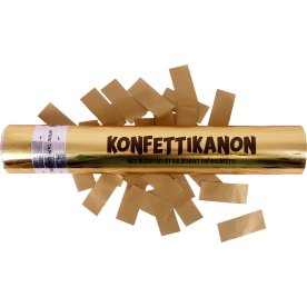 Konfettikanon, guld, 30x5 cm.