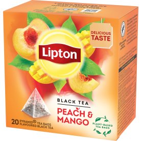 Lipton Sort te m. Peach/Mango, 20 breve