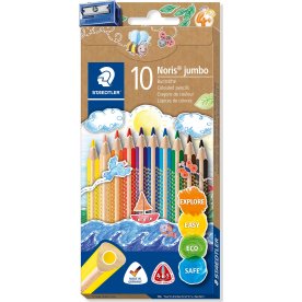 Staedtler Noris 128 Jumbo Farveblyanter | 10 farv.