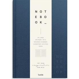 Burde Notesbog, tekstil, A5, linjeret, dark blue