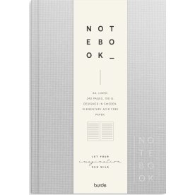 Burde Notesbog, tekstil, A5, linjeret, light grey