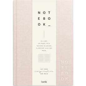 Burde Notesbog, tekstil, A5, linjeret, pink