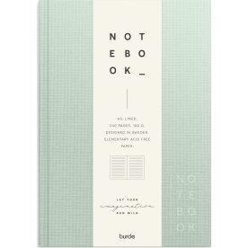 Burde Notesbog, tekstil, A5, linjeret, green