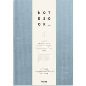 Burde Notesbog, tekstil, A5, linjeret, light blue