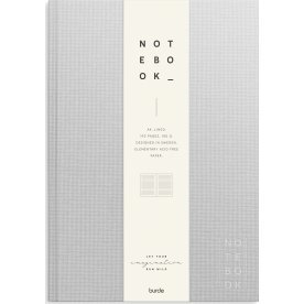 Burde Notesbog, tekstil, A4, linjeret, light grey