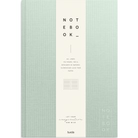 Burde Notesbog, tekstil, A4, linjeret, green