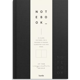 Burde Notesbog | Tekstil | A5 | Blank | Sort