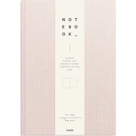 Burde Notesbog, tekstil, A4, blank, pink