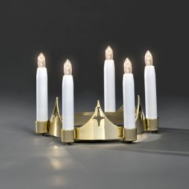 Luciakrone, 5 LED lys, Guld