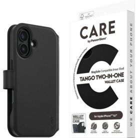 CARE iPhone 16 Case to i en cover m. pung, sort