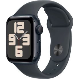 Apple Watch SE GPS, 40mm, midnat, sport band, S/M
