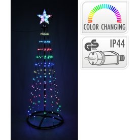 Lystræ m/Sort Stativ og Lyskæde H150 cm 154 LED