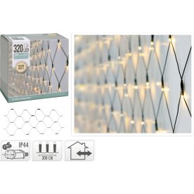 Lysnet m/320 LED, 150x300 cm, varm hvid