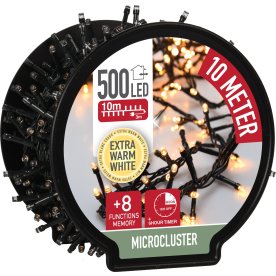 Lyskæde m/kabelrulle 500 Mikro LED, 10M, varm hvid