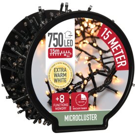 Lyskæde m/kabelrulle 750 Mikro LED, 15M, varm hvid