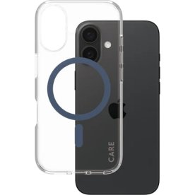 Care iPhone 16, Transparent, m Urban Blå Magsafe