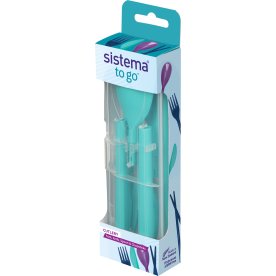 Sistema To Go bestik, kniv/gaffel/ske, teal