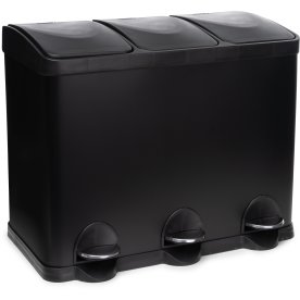 Atlantic Affaldsstation 3x15 L, Pedallåg, Sort