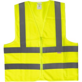 Refleksvest m. lynlås, gul, str. XL