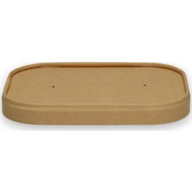 Låg til papskåle 500/750/1000ml, Pap, Brun, 50 stk