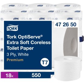 Tork T7 Premium Toiletpapir u/hylse, 3-lag, 18 rl