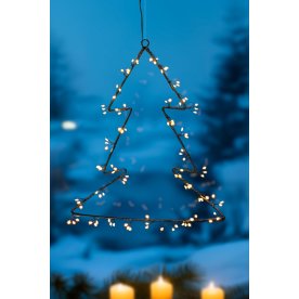 Juletræ m. cluster LED, Ø40 cm, Sort/Varm Hvid