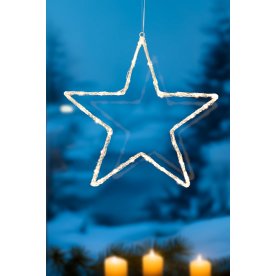Akryl stjerne LED, Ø40 cm, Varm Hvid