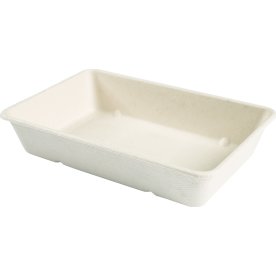 Bakke, bagasse, hvid, 1050/1250ml, 50 stk.