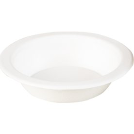 Engangsskål, bagasse, hvid, Ø17,5cm, 50 stk.