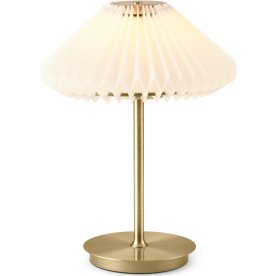 Paris batteri bordlampe, Ø22 cm, Hvid/Messing