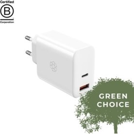 Ëssentials oplader, 65W USB-A & USB-C, hvid