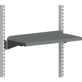 Hylde t/arbejdsbord inkl.konsoller, grå, 670x300mm